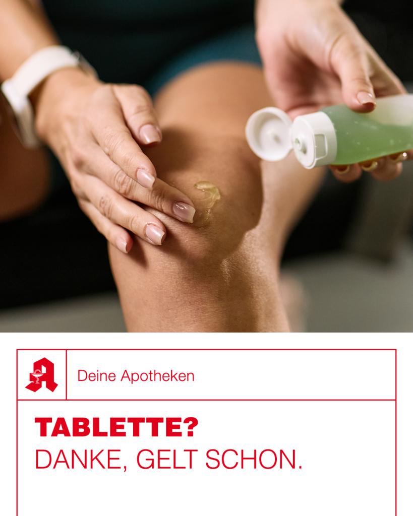 Anwendung von Schmerzgel